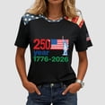 thumbnail image 2 of vigerkar 4th of July Shirts Women American Flag Patriotic Shirts USA Star Stripes Graphic T Shirt Short Sleeve Summer Tees (Blue, XXL), 2 of 6