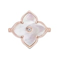thumbnail image 2 of Mother of Pearl and Cubic Zirconia Flower Ring for Women in 925 Sterling Silver with Rose Gold Plating Size 7 by Lavari Jewelers, 2 of 3