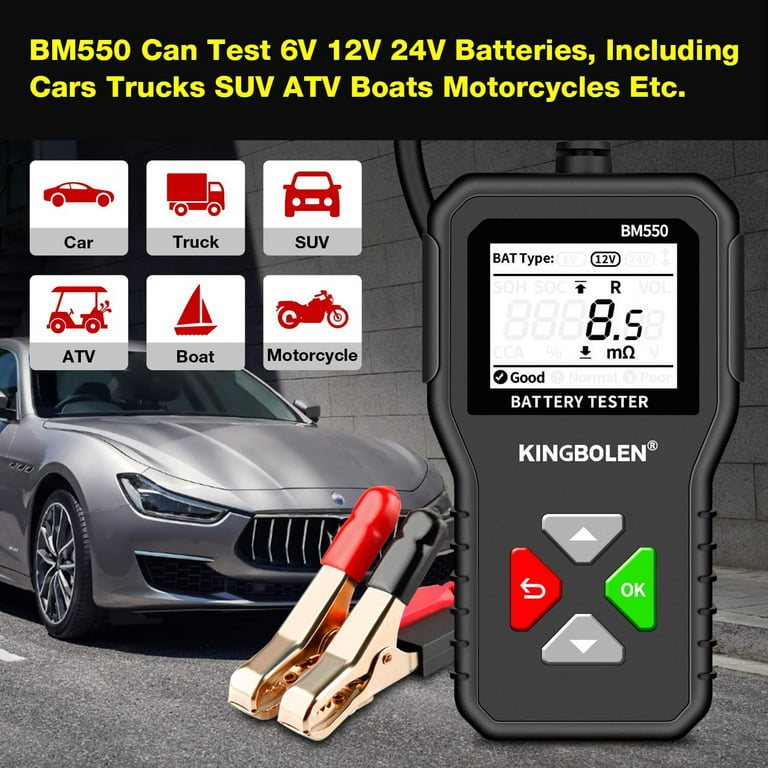 Kingbolen BM550 Auto Batterie Tester 6v 12v 24v 100-2000 Cca