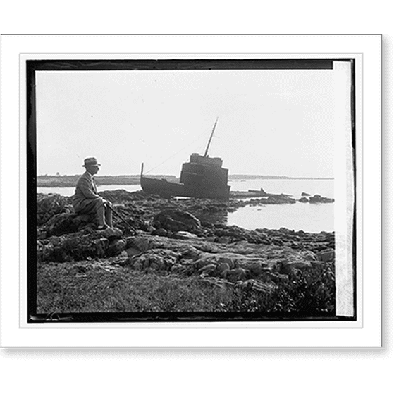 Historic Print, Atwater Kent with remains of Wamby", english merchant ship, 8/11/25", 18" x 24"