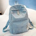 thumbnail image 2 of Backpack Style Soft Female Corduroy Design School Backpack For Teenage Girls Striped Backpack Women, 2 of 3