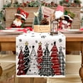 thumbnail image 3 of Christmas Table Runner 13x72 Inch, Xmas Tees Snowflakes Holiday Decorative Farmhouse Table Decoration for Kitchen Dinning, Indoor Outdoor Dinner Party Decor ((Red & Black) GT165-72, 3 of 6