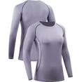 thumbnail image 5 of NELEUS Womens Compression T Shirt Yoga Athletic Dry Fit Long Sleeve 3 Pack,Blackish Green+Purple+Light Pink,US Size 2XL, 5 of 8