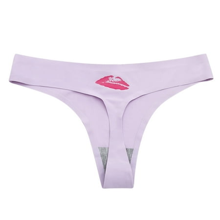 

AnuirheiH Women Underwear Panties Lip Printing Sexy Thong Underpant Sale Clearance