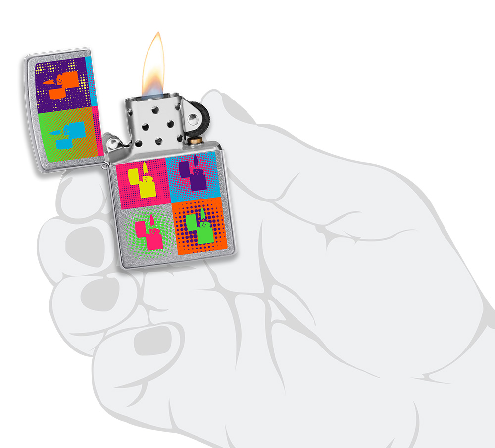 Genuine Zippo 207 Windproof Lighter with Colorful Multi Zippo Pop Art