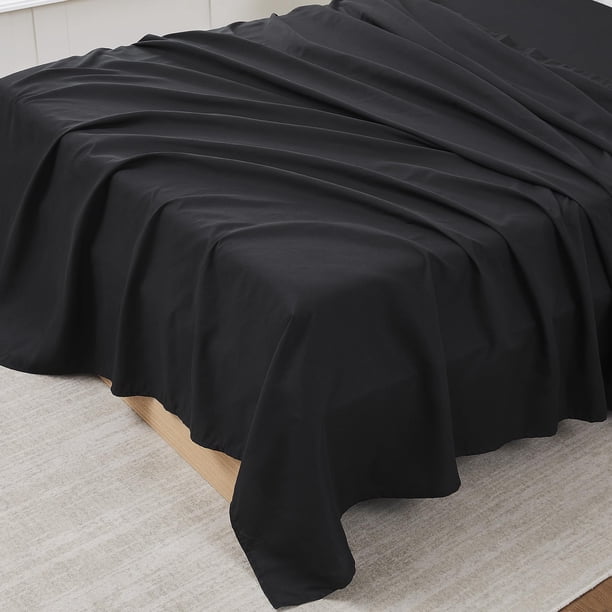 Sábana plana Sweet Home Collection Ultra Soft Queen Black