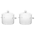 thumbnail image 1 of 2X Cacerola de Vidrio con Tapa, Olla para Cocinar con Tapa y Asa, Olla para Cocinar una Fuego Lento, Olla para Sopa Transparente con Alto Contenido de Borosilicato, 1600 Ml, 1 of 5