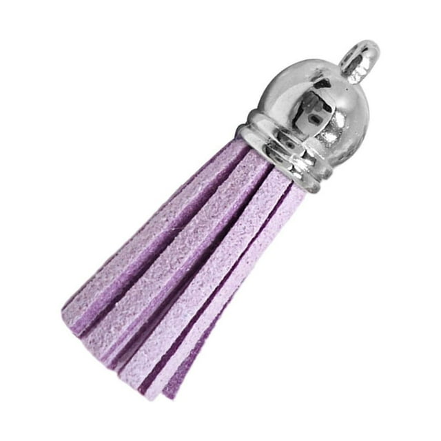 Langgg 28 Pieces Keychain Charms Creative Delicate Keyring Pendant Tassels Simple Handbag Decor Tassel Craft Decoration DIY Accessory Light purple