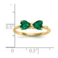 thumbnail image 5 of 14K Yellow Gold Ring Band Birthstone (05) May Emerald, Lab Created Heart Green, Size 8, 5 of 5