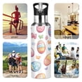 thumbnail image 7 of Yayeee 20oz Insulated Water Bottle Double Wall Stainless Steel with Flip Straw Lid, Pastel Easter Pattern, 7 of 7