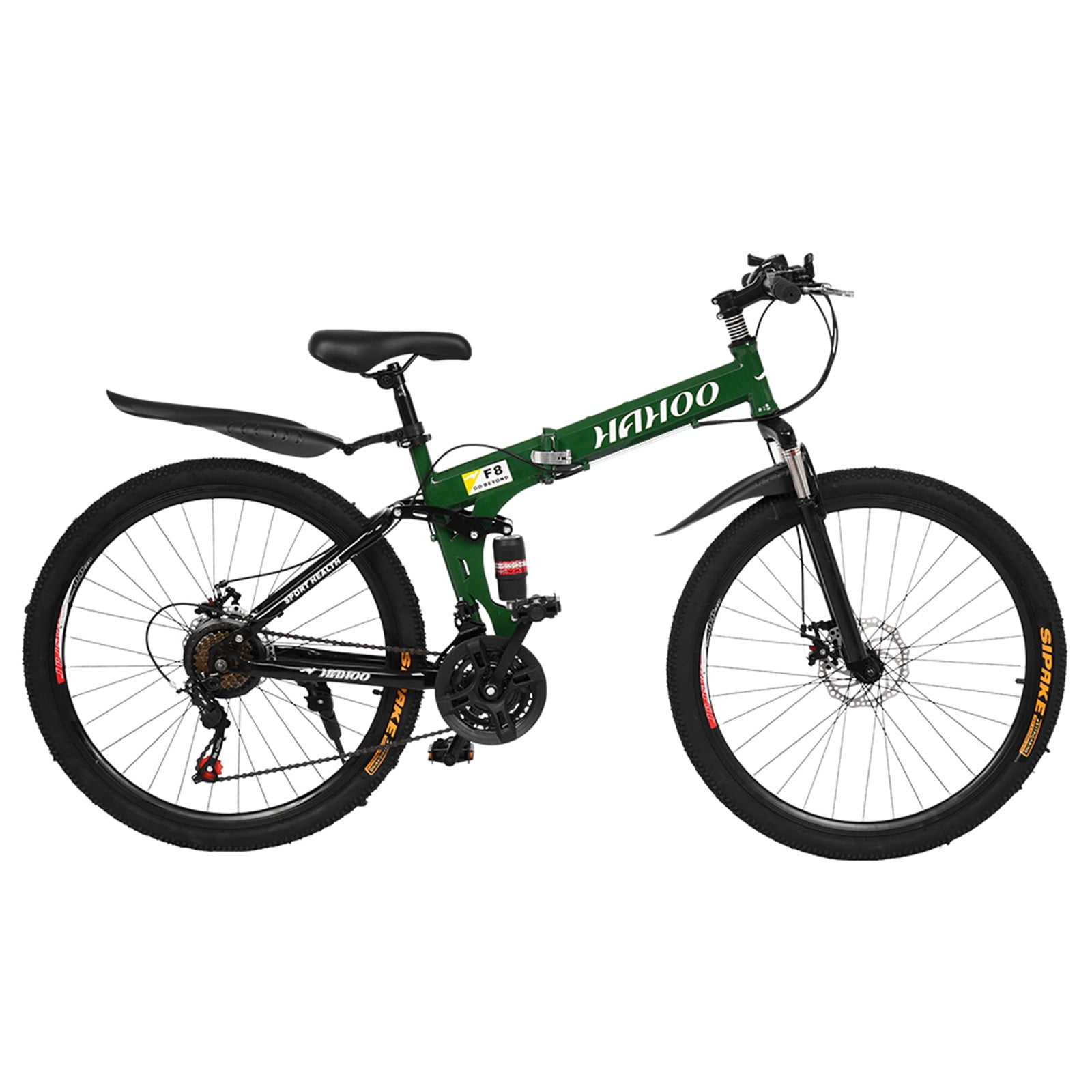 US in Stock Dual Disc Brakes Full Suspension Non-Slip Hua 26 Inch Folding Mountain Bike with 21 Speed Adults Bicycle Mountain Bike for Women Men 