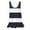 Navy, variant on AherBiu Summer Tank Tops for Women Round Neck Striped Sleeveless Casual Loose Ruched Comfy Camisole Tshirts