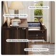 thumbnail image 2 of Aufeile Sideboard Buffet Cabinet with Drawer, Small Buffet Table with Adjustable Shelf, Modern Home Accent Furniture for Dining Living Room, Kitchen, Entryway, Walnut, 2 of 8