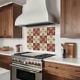 thumbnail image 5 of Mi Alma Removable Vinyl Vintage Flower Brown Beige Backsplash Tile Stickers, 24pcs, 5 of 14
