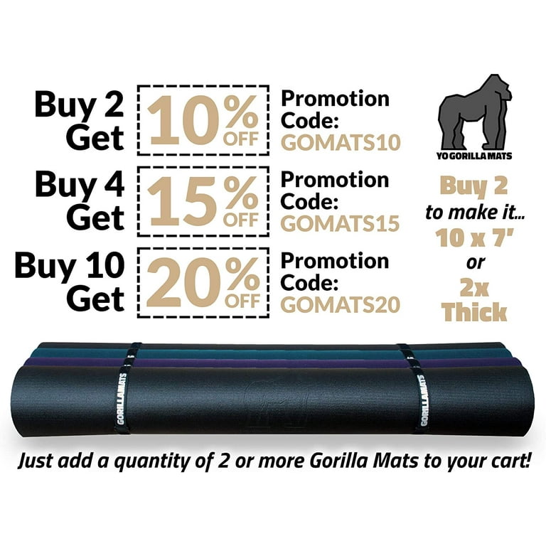 Gorilla Mats Premium Extra Thick Large Exercise Mat – 7' x 4' x 8mm Ultra  Durable, Non-Slip, Workout Mat for Instant Home Gym Flooring – Works Great