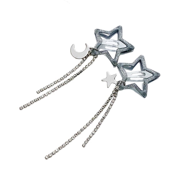 UNTERING Hairpin 1 Pair Handmade Hairpin Sparkling Fringes Hair Clip Stylish Hair Accessory Star Hair Barrette for Girls