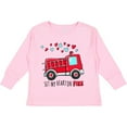 thumbnail image 3 of Inktastic Set My Heart on Fire Valentine Fire Truck with Hearts Boys or Girls Long Sleeve Toddler T-Shirt, 3 of 5