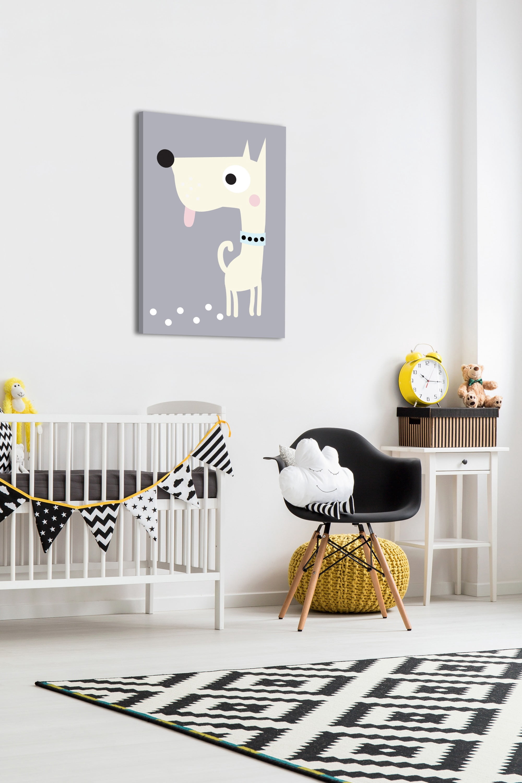 "Yellow Puppy" Painting Print on Wrapped Canvas
