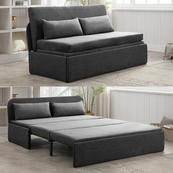 CECER 3 in 1 Convertible Sleeper Sofa Bed, Twin Size Pull Out Couch for Living Room - Gray