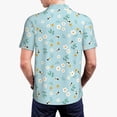 thumbnail image 3 of Balery Bee Flower Printed Men’s Short Sleeve Polo Shirt, Midweight Men's Shirt,Golf Polo shirts -Medium, 3 of 8