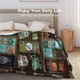 thumbnail image 2 of Flannel Fleece Blanket Throws Happy Camper Lightweight Plush Soft Cozy Warm Blanket for Living Room Couch Chair Bed Sofa Office,50X60 inches, 2 of 6