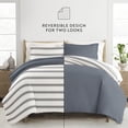 thumbnail image 5 of Duvet Cover Set - Ultra Soft & Breathable - Navy Desert Stripe for Twin Size Bedding by Comfort Canopy, 5 of 21