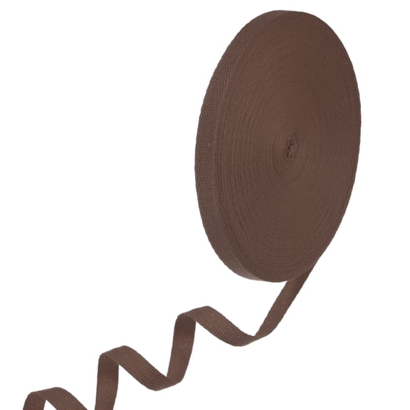 Uxcell Cotton Twill Tape 3/8 inch 50 Yards Cotton Twill Ribbon Bias Binding Tape Herringbone Webbing Trim Dark Coffee