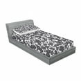 thumbnail image 3 of Ambesonne Black White Fitted Sheet & Pillow Sham Set, Gardening Flowers, Queen, Dark Navy Blue White, 3 of 3