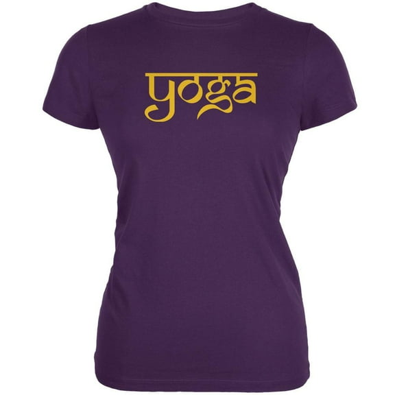 Yoga Sanskrit Purple Juniors Soft T-Shirt - 2X-Large