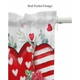 thumbnail image 5 of Valentine's Day Linen Curtain Valance for Bedroom/Bathroom/Kitchen/Office/Living/Dining Room Windows, Valentines Love Leaves Buffalo Plaid Rod Pocket Topper Decorative Cafe Drapes Panel 60"x18", 5 of 6
