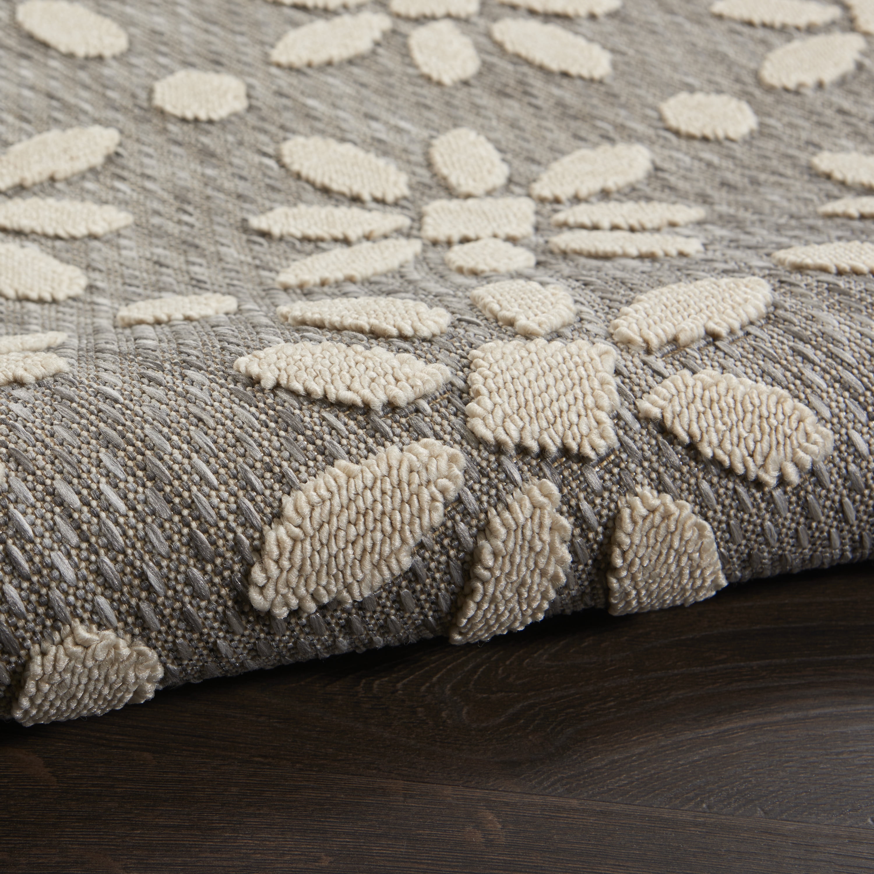 Nourison Palamos Indoor/outdoor Floral Contemporary Grey Area Rug
