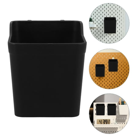 DRAFIDEEP 6Pcs Pegboard Bins Storage Organizer Black PP Square for Garage Workbench