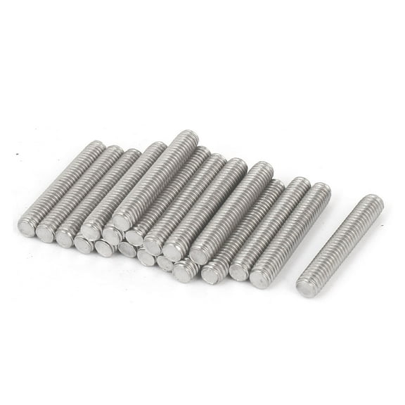 M6 x 35mm Male Threaded 304 Stainless Steel Rod Bar Studs Hardware 20Pcs