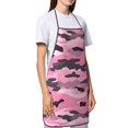 thumbnail image 5 of Anti-Fouling Belt Pocket Elasticated Apron - Non-Slippery Non-Fading Non-Shrinking Non-Crinkly Water-Repellent Texture Military Camouflage Pattern Abstract Pink_1, 5 of 8