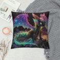 thumbnail image 2 of Orinice Dragon Graphic Decorative Throw Pillow Cover for Home Couch Living Room Bed Sofa - Short Plush Material, Zipper Closure, 1PC 12x12in, 2 of 5