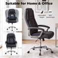 thumbnail image 6 of Gymax Upholstered Leather Office Chair Ergonomic Executive Chair w/ Padded Armrests & Rocking Backrest Height Adjustable Computer Desk Chair, 6 of 10