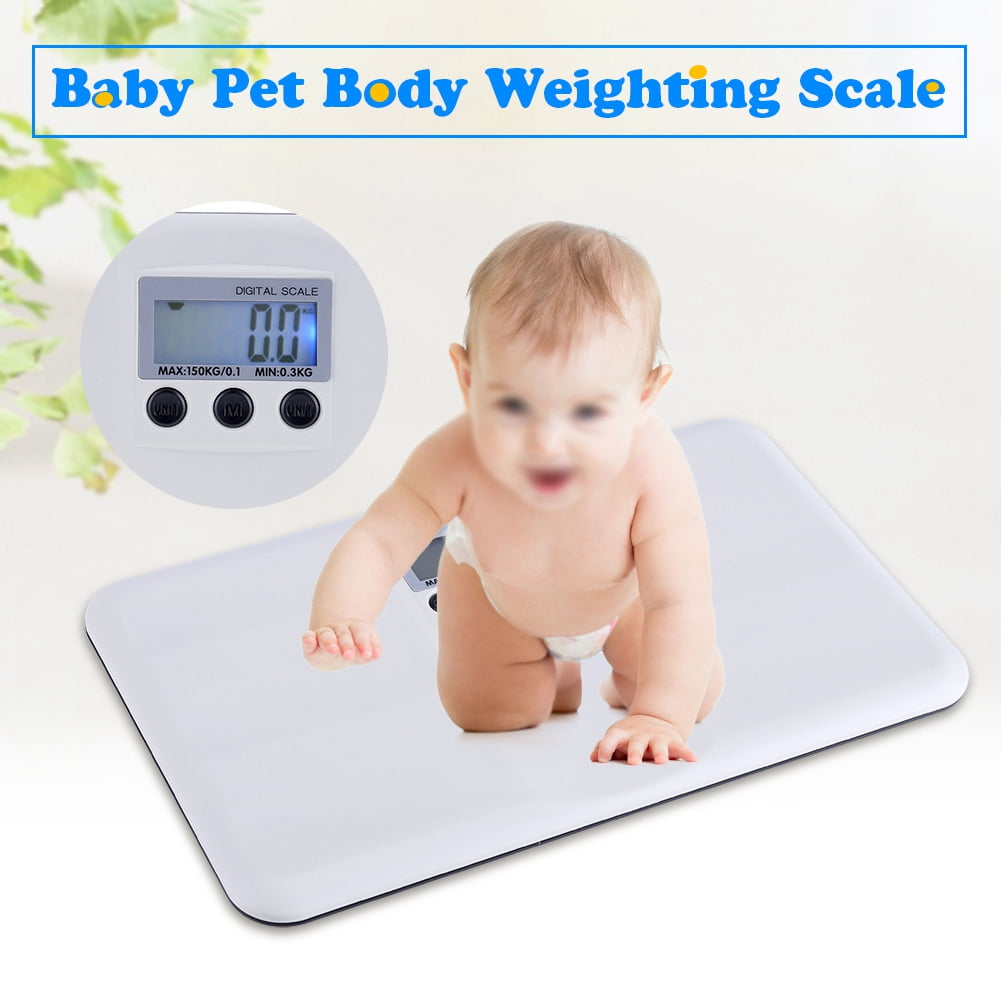 EZSPTO Digital Scale,LCD Digital Electronic On/Tare Function Low Battery/Lock Alarm Baby Pet Body Weighting Scale