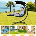 thumbnail image 3 of YRLLENSDAN Outdoor Hanging Chair, Swinging Chair Outdoor Hammock Chairs with Stand Outdoor Pool Furniture Hanging Patio Chair Swings for Outside, Black, 3 of 7