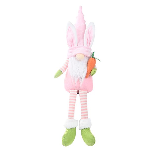 Conejito de Pascua Gnomo hecho a mano conejo de peluche juguetes para adornos de muñecas primavera niños regalos de Pascua vacaciones fiesta en casa hogar D