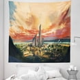 thumbnail image 1 of Urban Tapestry, Modern City by Harbor with Sailing Yacht Skyscrapers Painting Style Print, Fabric Wall Hanging Decor for Bedroom Living Room Dorm, 5 Sizes, Multicolor, by Ambesonne, 1 of 1
