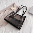 thumbnail image 3 of Bolsas Compuestas para Mujeres Simples Transparentes Gran Capacidad Hombro Bolsos Compuestos Retro, 3 of 9