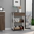 thumbnail image 4 of FM FURNITURE Dundee 2-Shelf Engineered Wood Kitchen Cart in Dark Walnut/White, 4 of 7