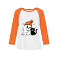 thumbnail image 5 of Abcomgle Girls Halloween Shirts Size 14 Cute Ghost Black Cat Graphic Tee Shirts for Girls Crewneck Raglan Long Sleeve Tshirts for Kids Fall Funny Tee Top Girls, 5 of 7