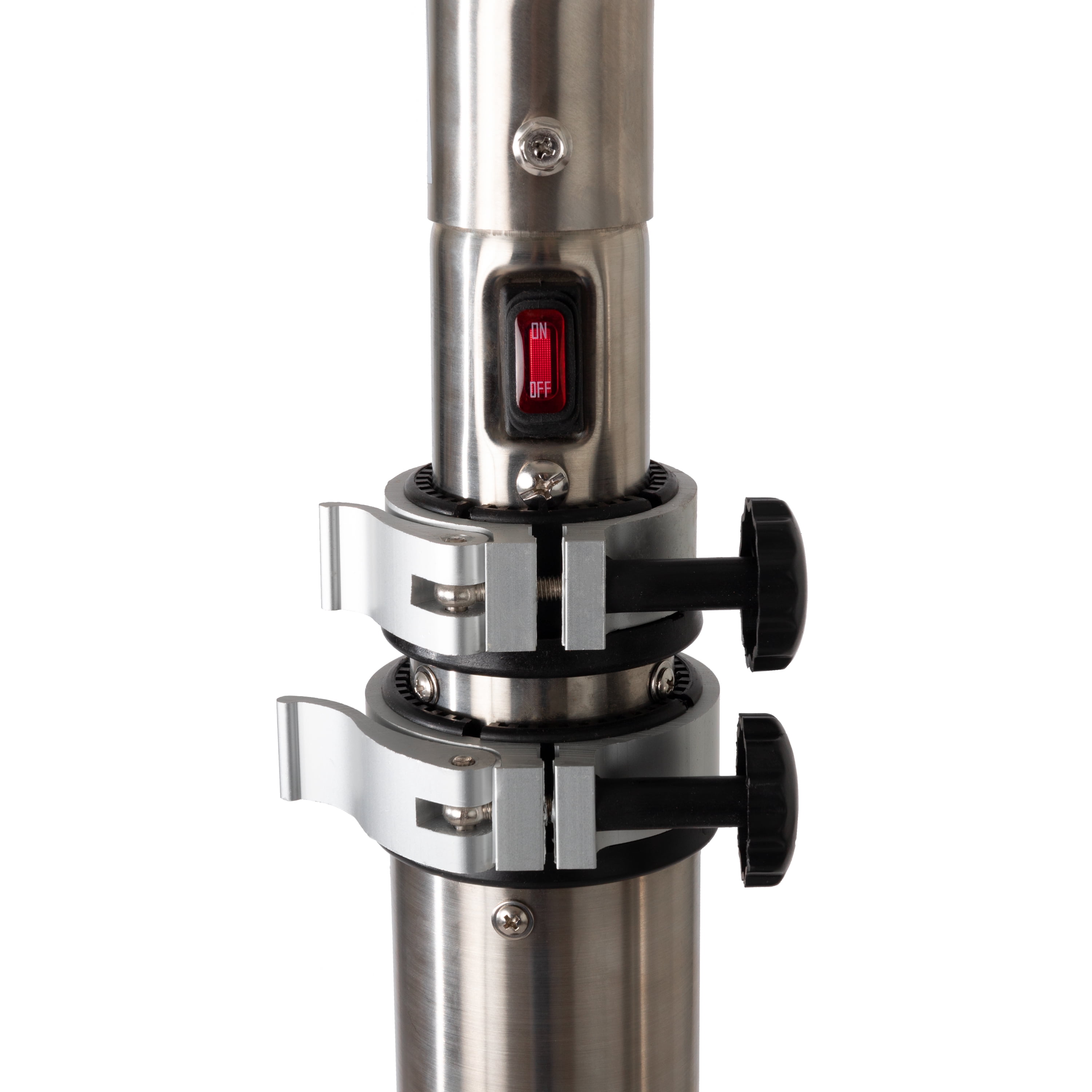 Fire Sense Telescoping Pole Mounted Patio Heater With Wheels Powder Coated Steel Tip-Stainless Steel