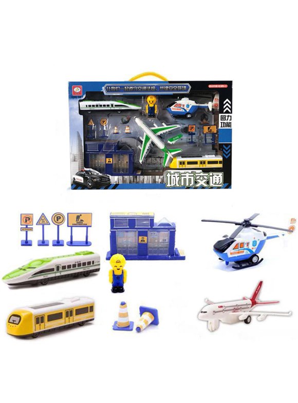 CSCHome Kids Toy Car City Traffic Car Model Set Parent-Child Interaction Suitable for More Than 3 Years Old Toddler Play(Troop traffic)