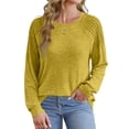 thumbnail image 2 of KIHOUT Spring Winter Womens Tops Fashion Solid Color Round-Neck Pullover Long Sleeve Loose Sweatshirts Tops, 2 of 8