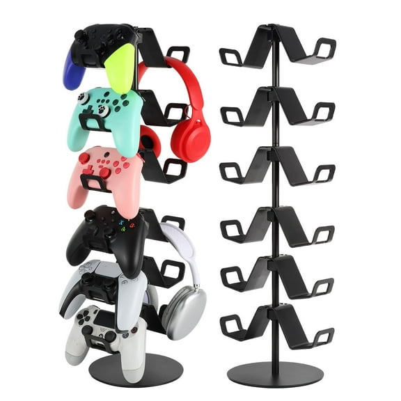 6-Tier Controller Headphone Stand Desktop, Universal Organizer for Controllers and Gaming Headsets
