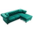 thumbnail image 3 of Passion Furniture Nola 98 in. Green 3-Seater Velvet Sofa with 2-Throw Pillow, 3 of 5