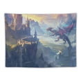 thumbnail image 5 of Chilfamy Fantasy Dragon Tapestry Suspended Castle Fairy Tale Forest Magical World Wall Hanging Home Aesthetics Wall Blankets Kids Room Dorm Decor, 5 of 6