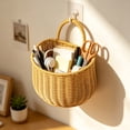 thumbnail image 6 of Imitation Rattan Woven Small Storage Baskets for Organizing, Wall Hanging Imitation Wicker Basket for over Toilet Storage Shelf, Home Decor, Living Room, 6 of 6